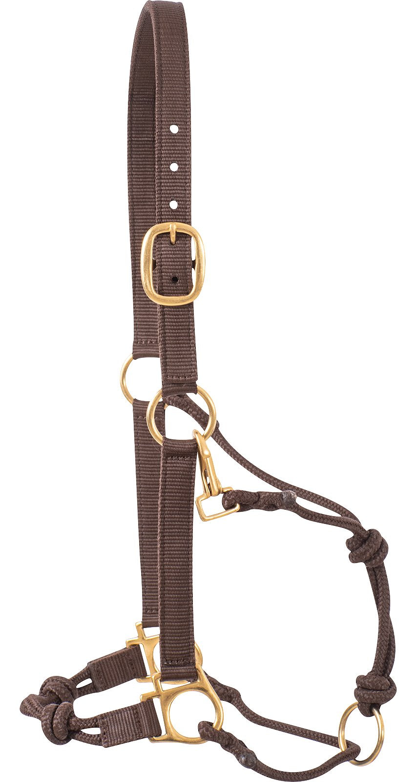 Nylon Combo Rope Halter Brown