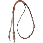 Latigo Laced Barrel Rein 3/4-inch Thick Buckle and Keeper Snap Ends
