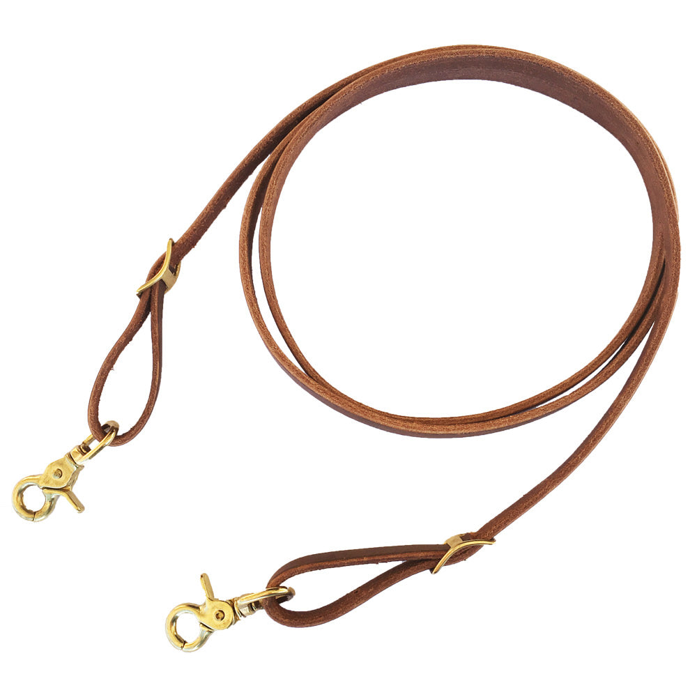 Oxbow Harness Leather Roping Rein with Brass Hardware