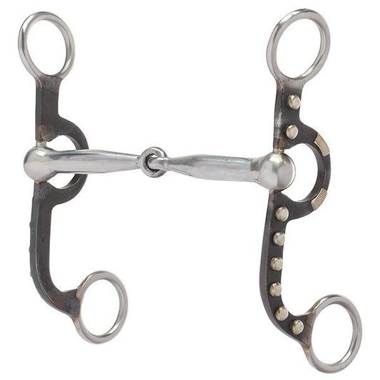 Weaver Professional Antiqued Argentine Bit, 5" Sweet Iron Polished Snaffle Mouth