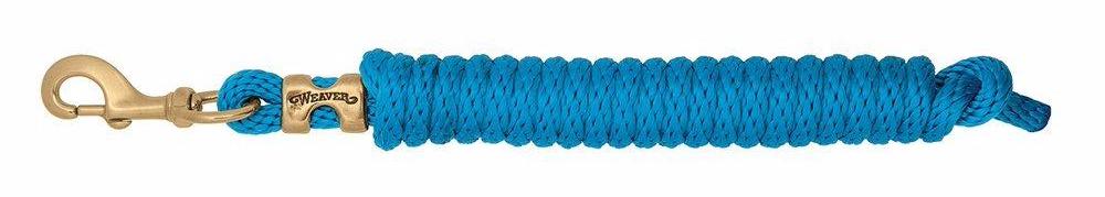Weaver Poly Lead Rope with a Solid Brass 225 Snap, Hurricane Blue