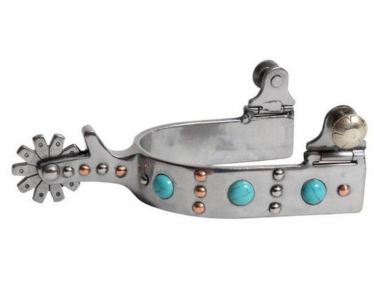 Professional's Choice Ladies Silver, Copper and Turquoise Dot Spur