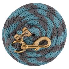 Poly Lead Rope with a Solid Brass 225 Snap, SLATE BLUE/TITANIUM GRAY