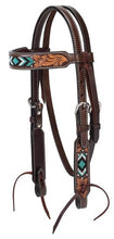 Weaver Leather Turquoise Cross Turquoise Beaded 1-1/4" Pony Breast Collar, Dark Oil