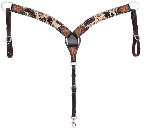 PEPPERED COWHIDE BREAST COLLAR