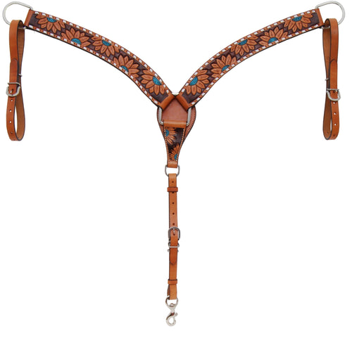 TURQUOISE SUNFLOWER BREAST COLLAR