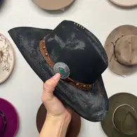 BLACK WOOL HAT