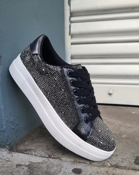 BLACK RHINESTONE SNEAKER