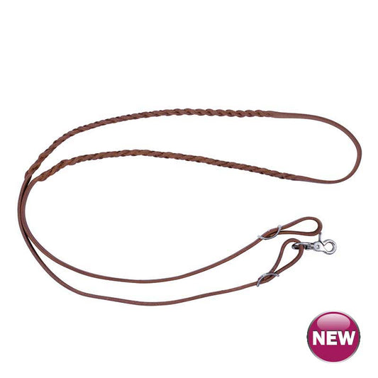 Partrade 5/8” x 80″ – 3 Plait Harness Leather Adjustable Barrel Racing Reins