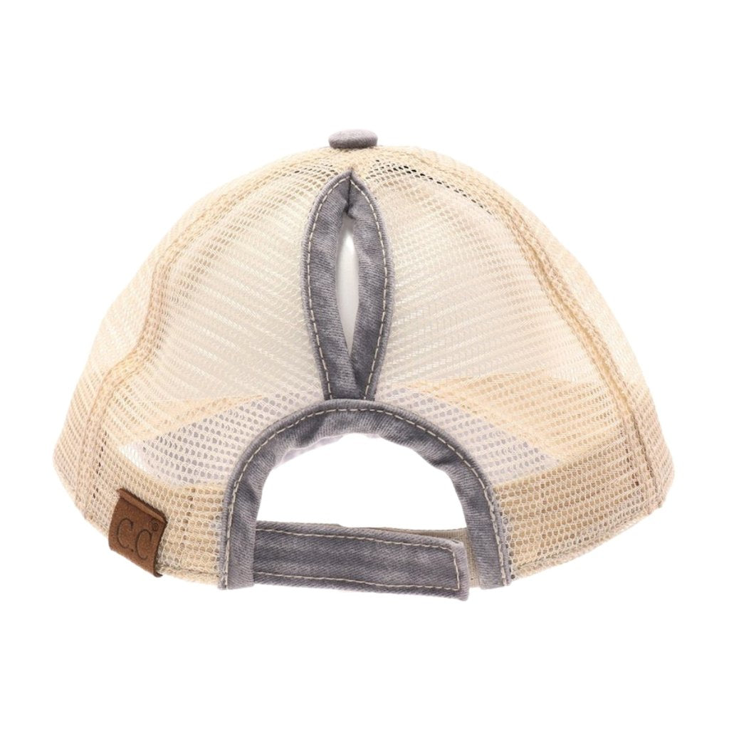 AZTEC EMBROIDERED PATCH MESH HIGH PONY CC BALL CAP