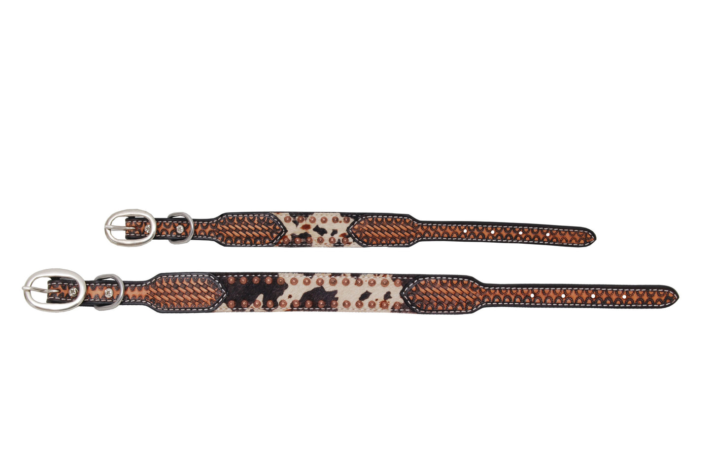 PEPPERED COWHIDE DOG COLLAR
