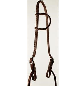 Double & Stitched Slip Ear Headstall with Pineapple Knots