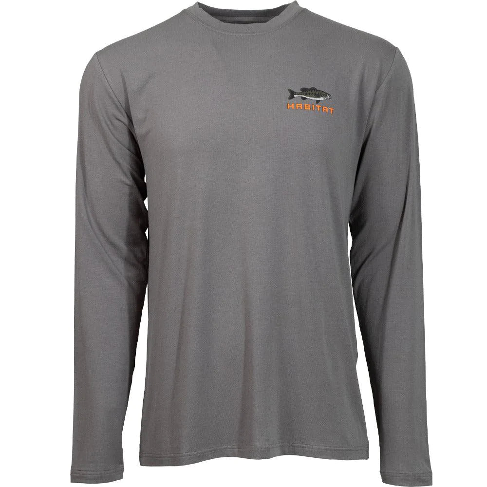 "BASS" BAMBOO GREY LONG SLEEVE TEE