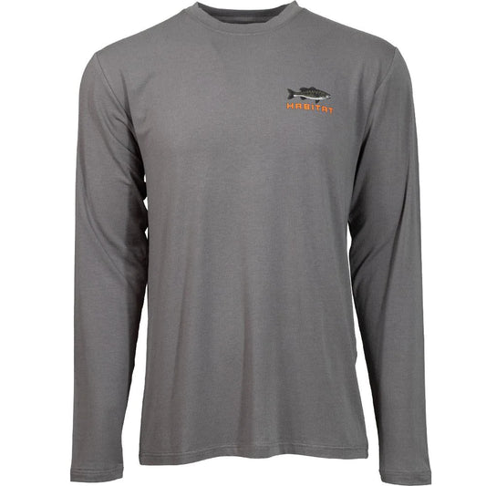 "BASS" BAMBOO GREY LONG SLEEVE TEE