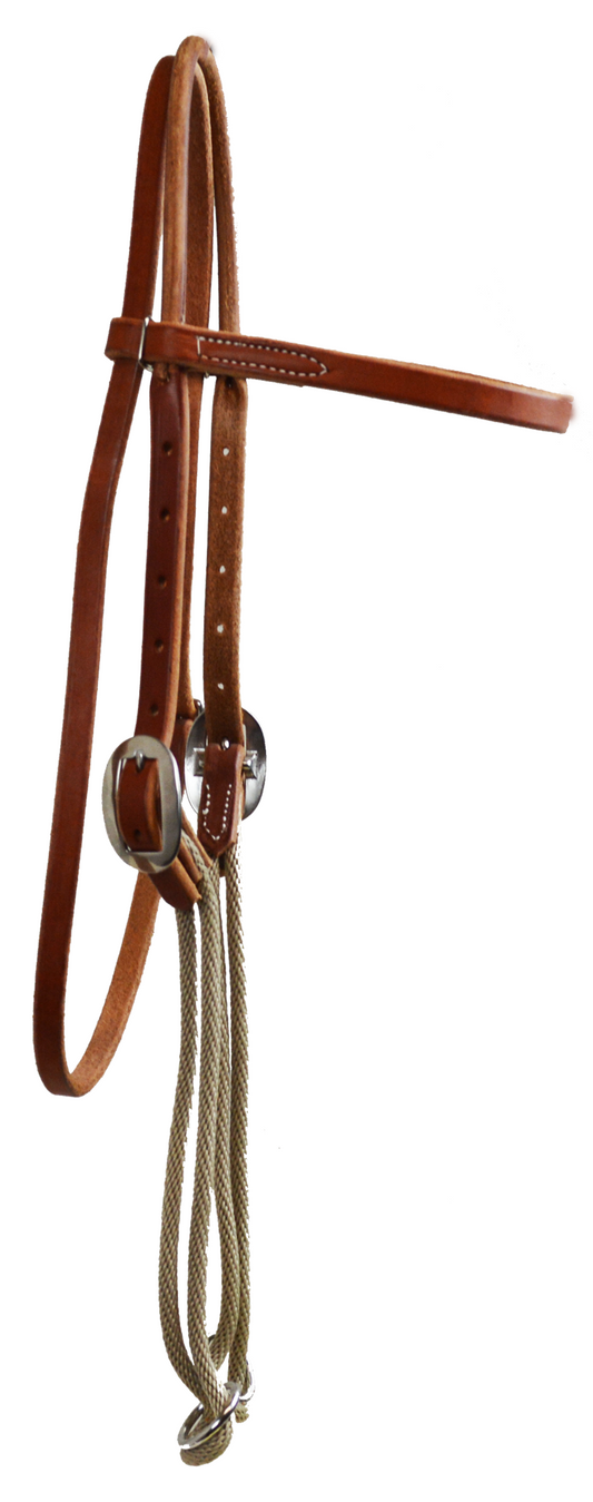ROLLED CROWN GAG BIT BROWBAND HEADSTALL