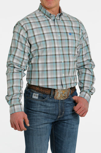 Cinch Mens L/S White Plaid