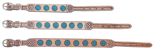 TURQUOISE SUN SPOT DOG COLLAR