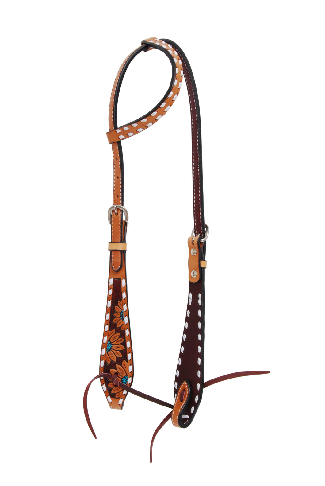 TURQUOISE SUNFLOWER ONE EAR HEADSTALL