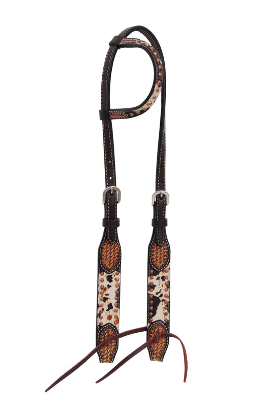 PEPPERED COWHIDE ONE EAR HEADSTALL