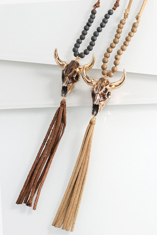 Steer head Beaded Necklace