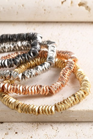 Textured Metal Stretch Braclets
