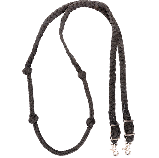Braided Barrel Rein with Knots