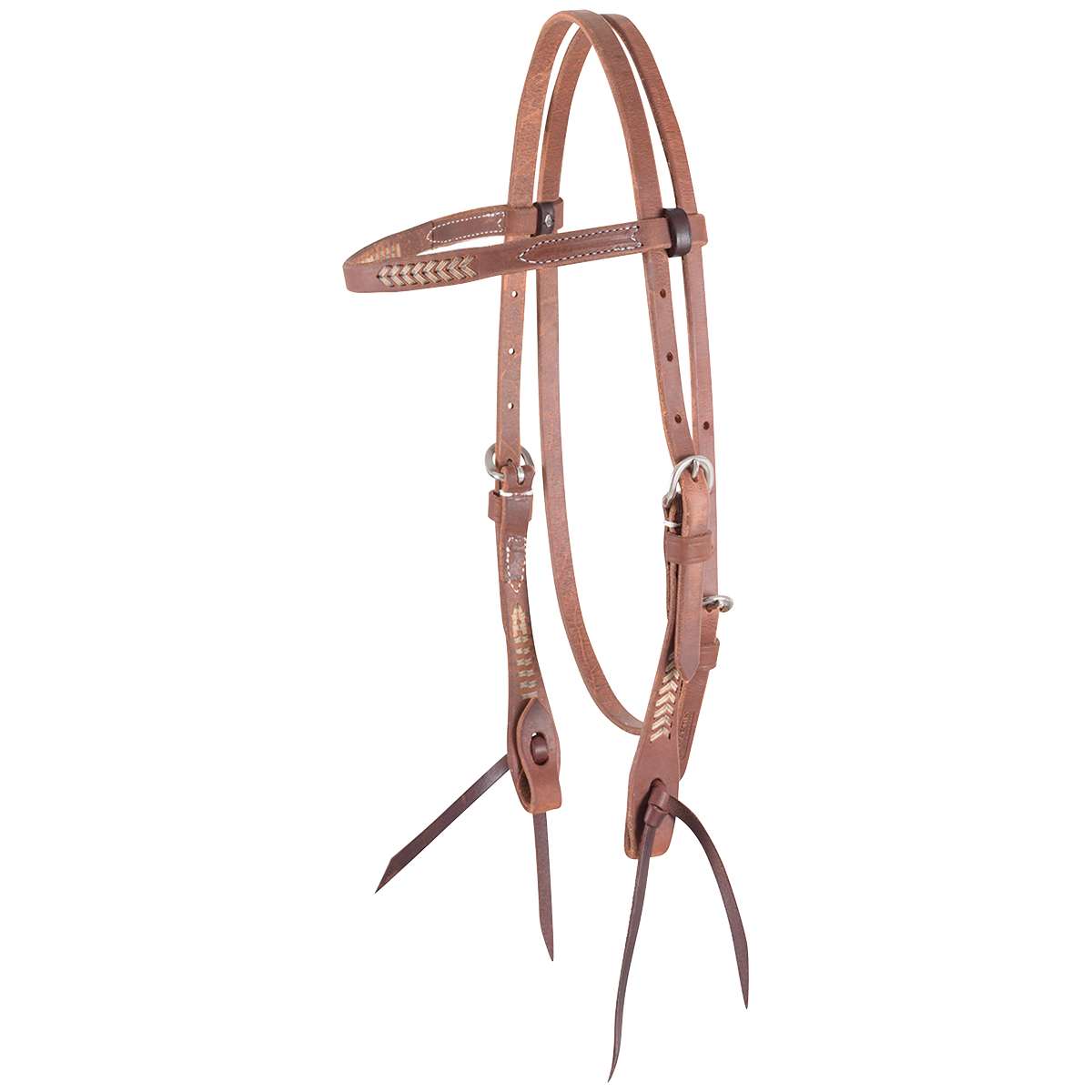 Rawhide Laced Headstalls: Natural - Slip ear & Browband