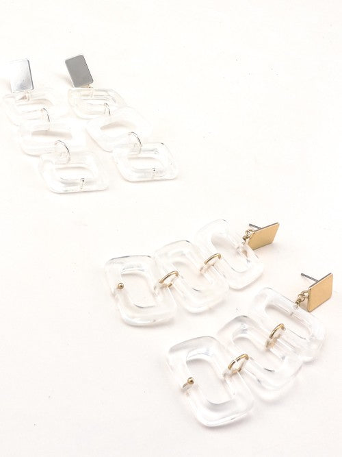Marbled Acetate Drop Earring