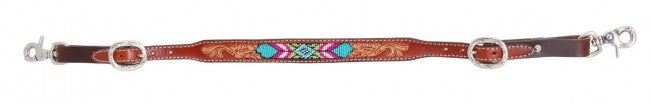 Rafter T® Beaded Inlay Tooled Leather Wither Strap